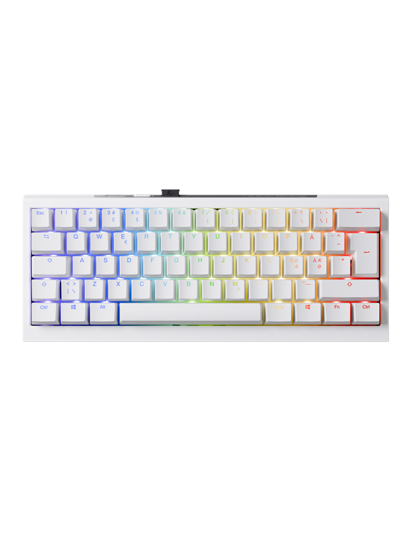 Ducky One X - Mini 60% - Gamingtastatur - Nordisk - Hvit