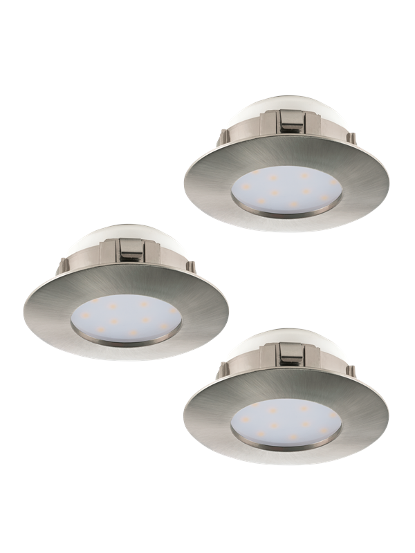 EGLO PINEDA recessed spotlight Ø78 mm 3000K 3-pack brushed steel