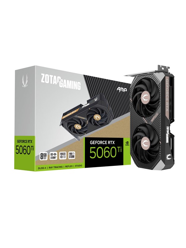 ZOTAC GeForce RTX 5060 Ti AMP! - 8GB GDDR7 RAM - Grafikkort
