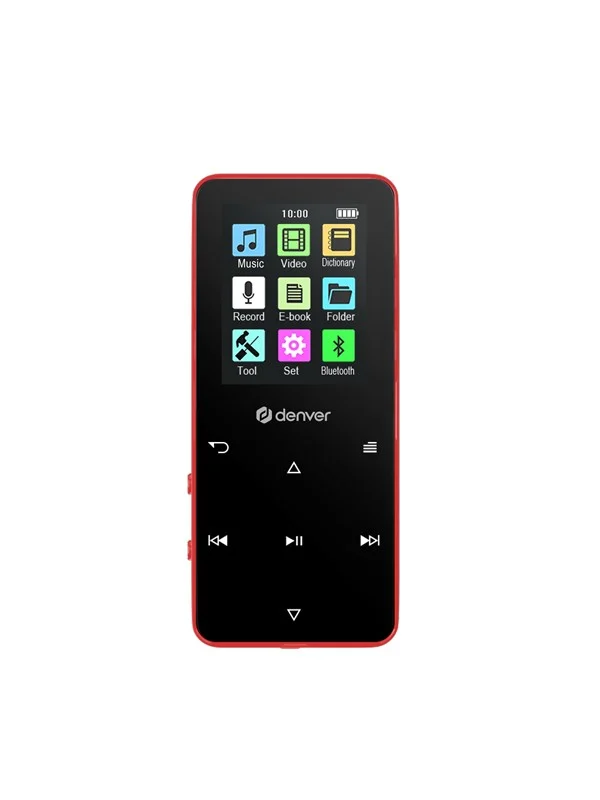 DENVER MP-1830R RED - MP4 media player with built-in bluetooth and rechargeable battery - MP3-spiller 4 GB
