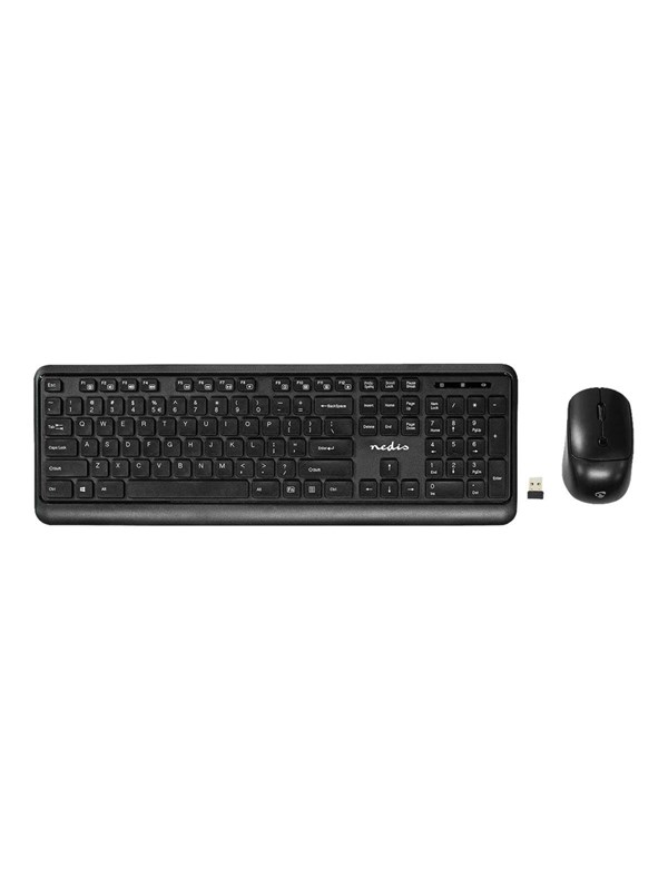 Nedis - keyboard and mouse set - QWERTY - US - black - Tastatur & Mussett - Engelsk (USA) - Svart