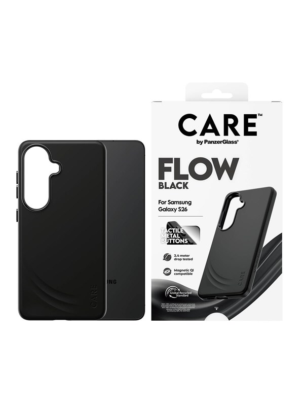 CARE by PanzerGlass Flow Case Black w. Qi Samsung Galaxy S26