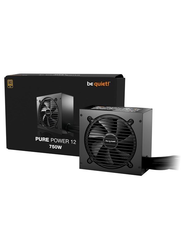 be quiet! PURE POWER 12 750W Strømforsyning (PSU) - 750 Watt - 120 mm - ATX 3.1 - 80 Plus Gold sertifisert