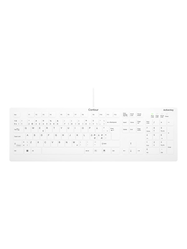 Cherry Active Key AK-C8112 - keyboard - medical - 100% full size - QWERTY - Pan Nordic - white Input Device - Tastatur - Nordisk - Hvit