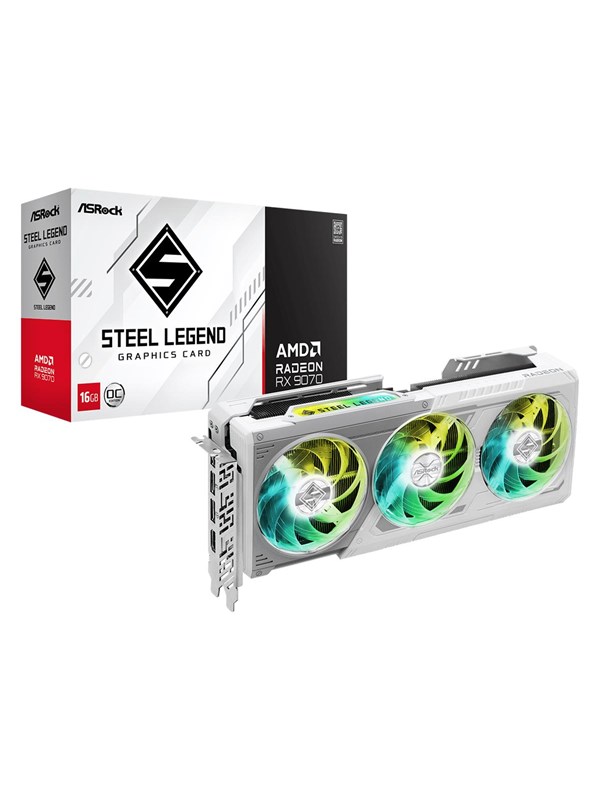ASRock Radeon RX 9070 Steel Legend - 16GB GDDR6 RAM - Grafikkort