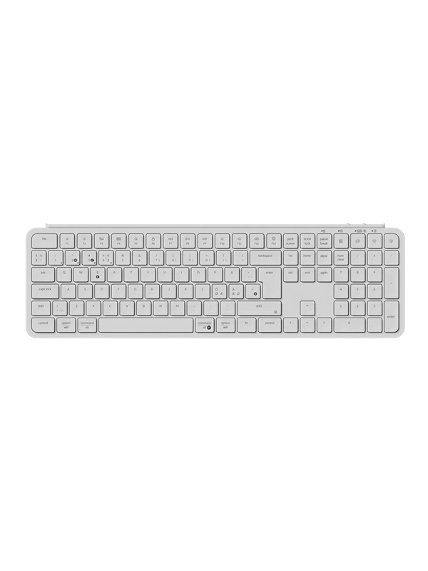 Keychron B6 Pro Ultra-Slim Wireless Keyboard Tri-Mode - Ivory White - Tastatur - Nordisk - Hvit