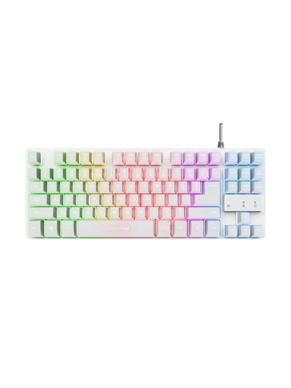 Trust GXT 833W Thado TKL Keyboard white - Gamingtastatur - Nordisk - Hvit