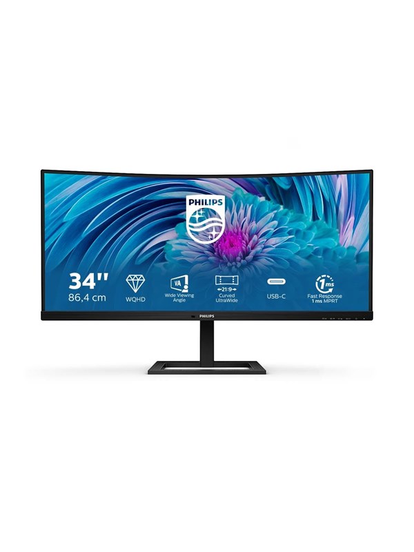 34" Philips E-line 346E2CUAE - 3440x1440 (UWQHD) - 100Hz - VA - 65W USB-C