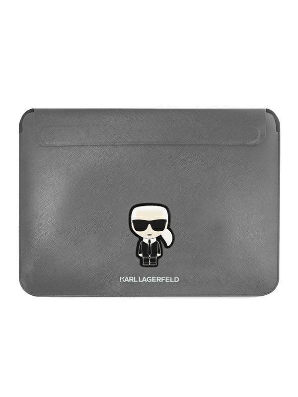 Karl Lagerfeld Saffiano Ikonik Karl case for a 16" laptop - silver