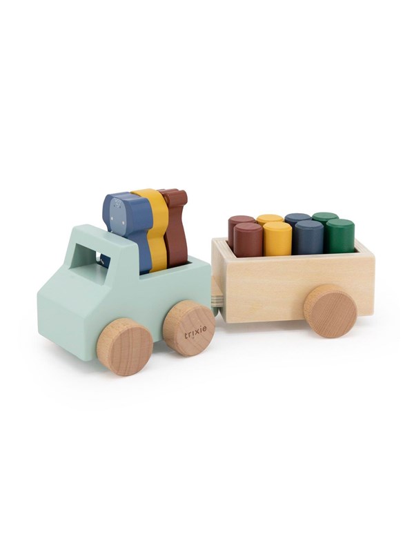 Trixie Baby Wooden Animal Car with Trailer