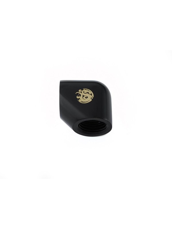 Bitspower Matt Black 90-Degree With Dual Inner G1/4" Extender