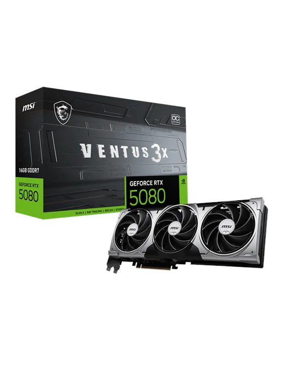 MSI GeForce RTX 5080 VENTUS 3X OC - 16GB GDDR7 RAM - Grafikkort