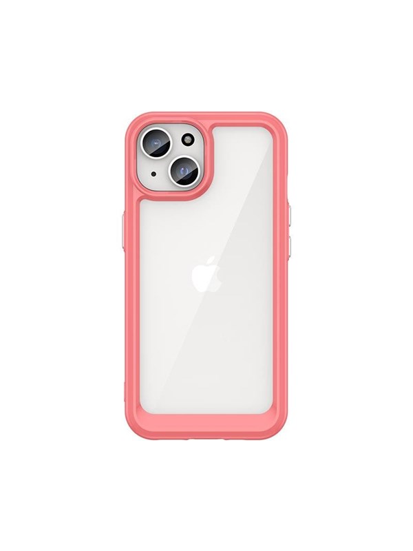 Hurtel Outer Space Reinforced Case with Flexible Frame for iPhone 15 - Red