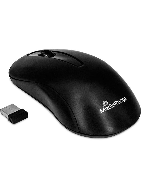 MediaRange Wireless Optical Mouse - Black - Mus - Optisk - 3 knapper - Svart