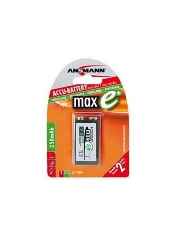 ANSMANN 9V nimh Ladbart batteri, 300 mah