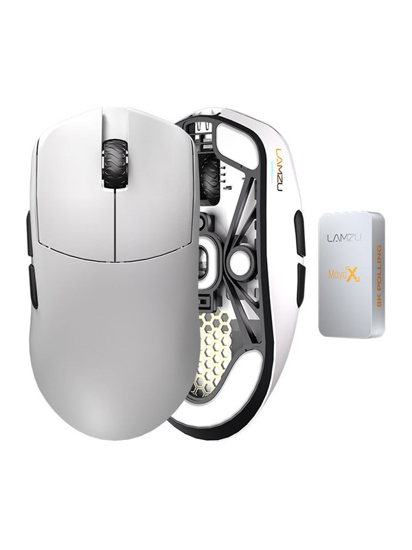 Lamzu Maya X - Gaming mus - Optisk - 6 - Hvit