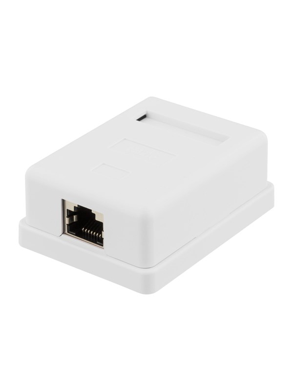 Deltaco VR-216 Shielded network socket Surface FTP 1xRJ45 Cat6 white