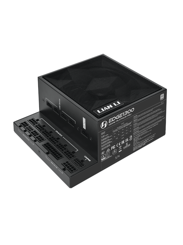 Lian Li EDGE 1300 BLACK Strømforsyning (PSU) - 1300 Watt - 120 mm - ATX 3.1 - 80 Plus Platinum sertifisert