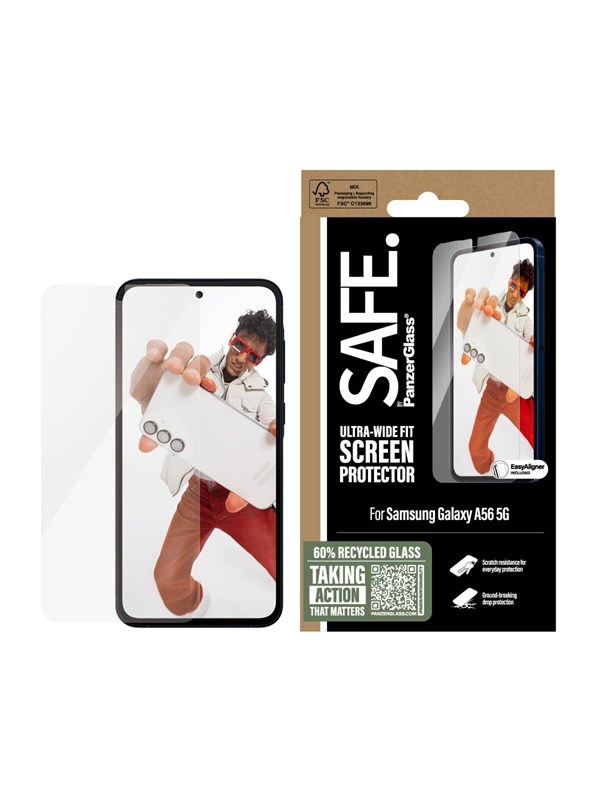 SAFE by PanzerGlass Screen Protector Samsung Galaxy A56 5G | Ultra-Wide Fit w. Aligner