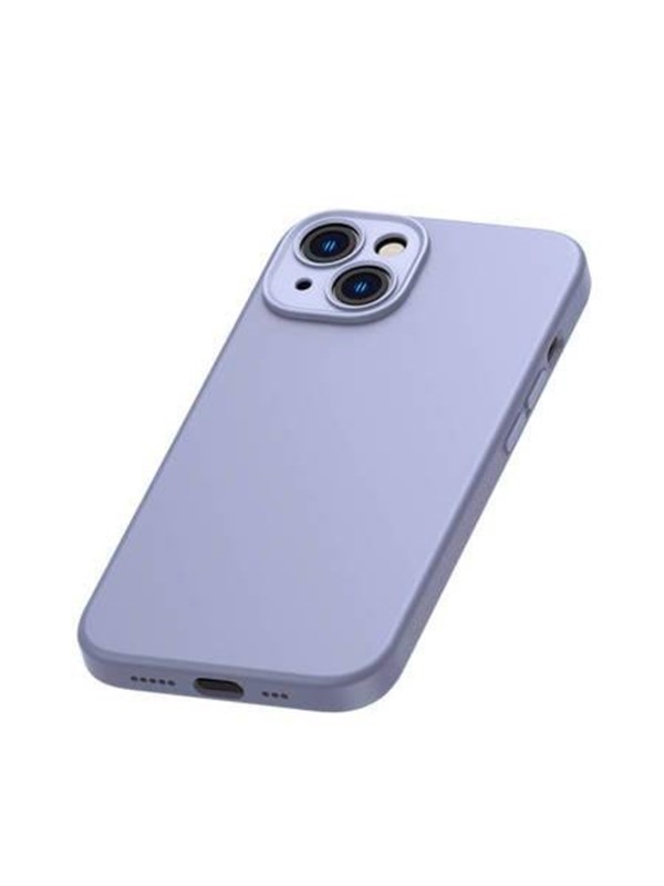 Baseus Liquid Silica Gel Case for iPhone 14 Plus (lavender)+ tempered glass + cleaning kit