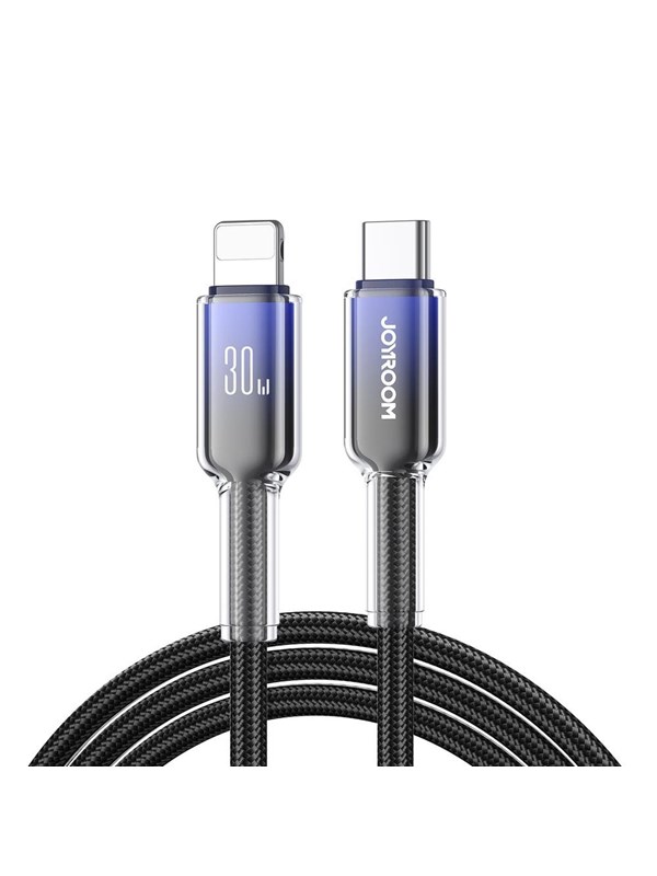 Joyroom S-A42 Crystal-Clear Series 30W USB-C - Lightning cable 1.2m - black