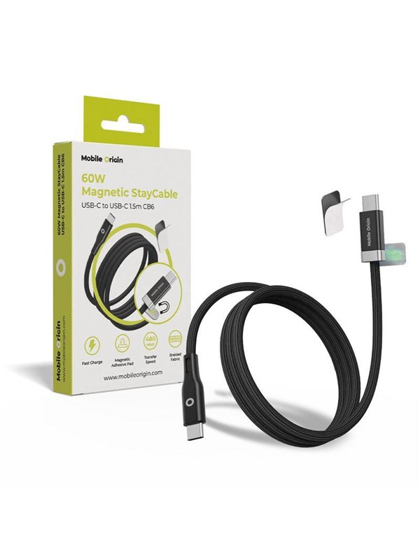 Mobile Origin 60W Magnetic StayCable USB-C to USB-C 1 -5m CB6