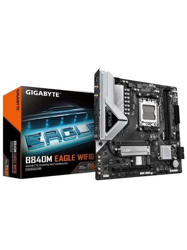 GIGABYTE B840M EAGLE WIFI6 Hovedkort - AMD B840 - AMD AM5 socket - DDR5 RAM - Micro-ATX