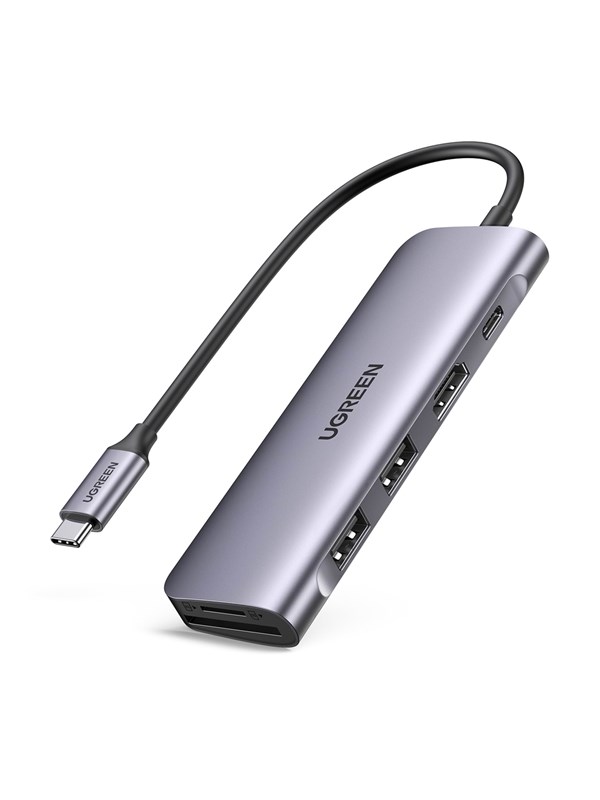 UGREEN USB-C to 2 Ports USB3.0-A Hub + HDMI + TF/SD with PD Power Supply - Space Grey