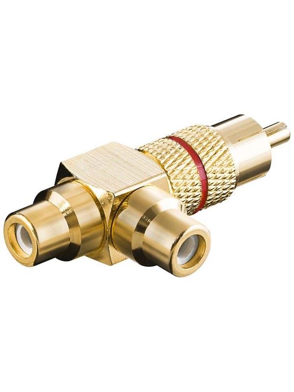 Pro Audio adapter RCA T-plug - Red