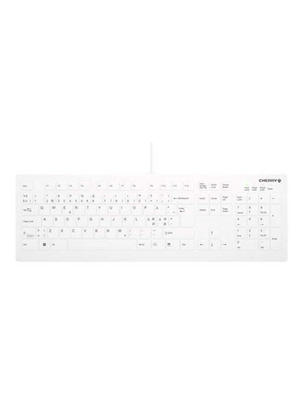 Cherry Active Key AK-C8112 - keyboard - wipe disinfection flat key profile - 100% full size - QWERTY - Pan Nordic - white Input Device - Tastatur - Nordisk - Hvit