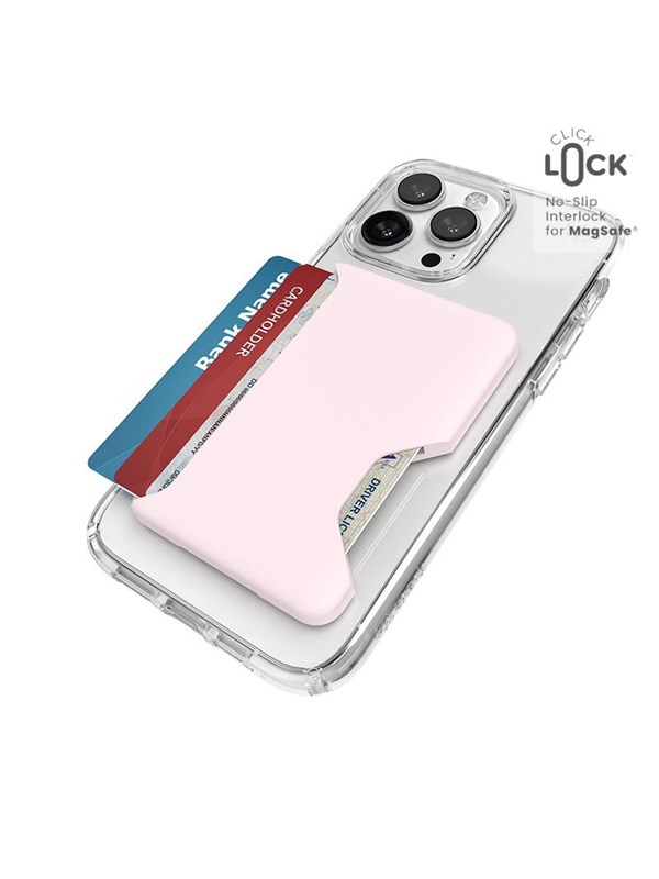 Speck ClickLock Wallet For MagSafe - Magnetic MagSafe Wallet - Nimbus Pink