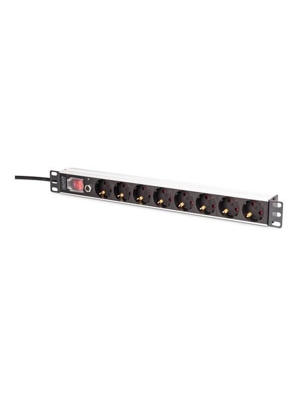 DIGITUS - power strip - aluminum profile and overload protection - 4000 Watt