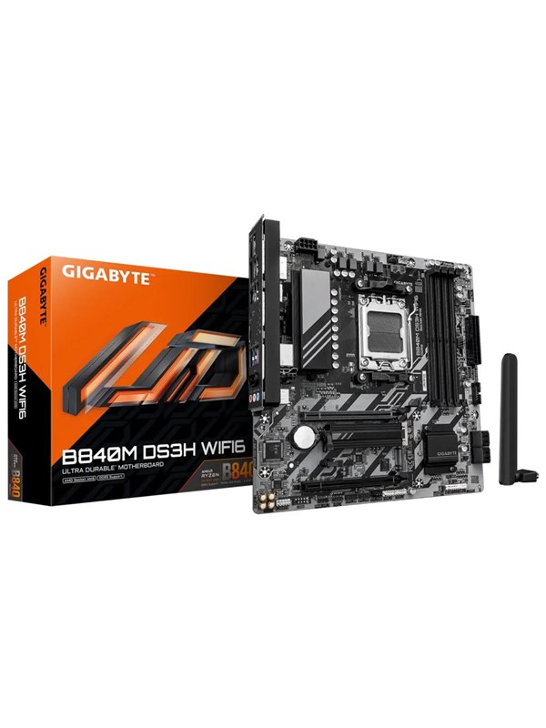 GIGABYTE B840M DS3H WIFI6 Hovedkort - AMD B840 - AMD AM5 socket - DDR5 RAM - Micro-ATX