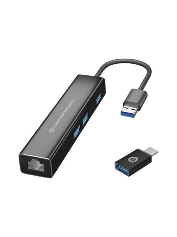 Conceptronic DONN07BA - hub - 3 ports USB-hub - 3 porter - Svart