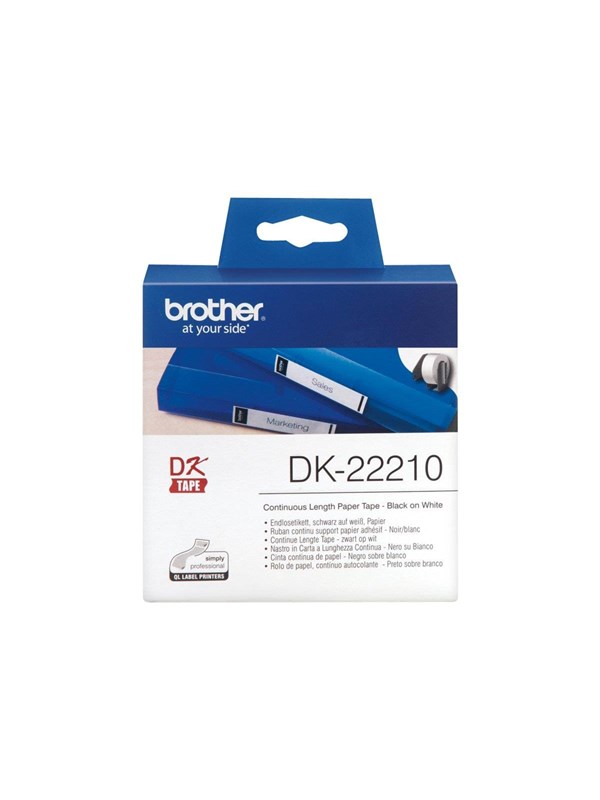 Brother DK22210 - Black on white - Roll (2.9 cm x 30.5 m)