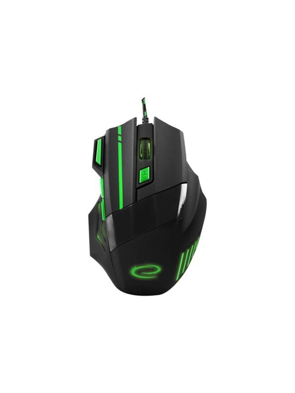 Esperanza MX201 WOLF - mouse - USB - green - Mus - Optisk - 7 - Grønn