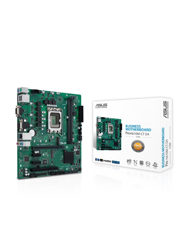 ASUS PRO H610M-C D4-CSM Hovedkort - Intel H610 - Intel LGA1700 socket - DDR4 RAM - Micro-ATX