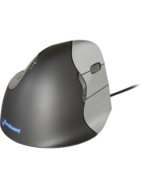 Ergonomic Solutions Evoluent Vertical Mouse 4 - Ergonomisk mus - Optisk - 6 - Grå