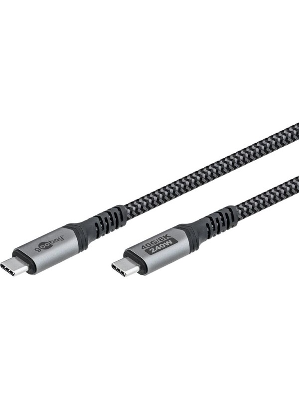 Pro USB-C <-> USB-C - 1.0m - 240 Watt Power Delivery - USB 4.0 / Thunderbolt 4 - Svart