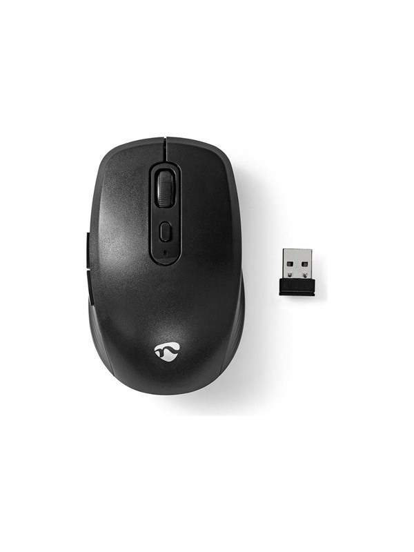 Nedis - mouse - black - Mus - Optisk - 6 - Svart