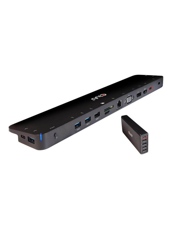 Club 3D USB Type C 3.2 Gen1 Triple Display Dynamic PD Charging Dock 100W PD Power charger