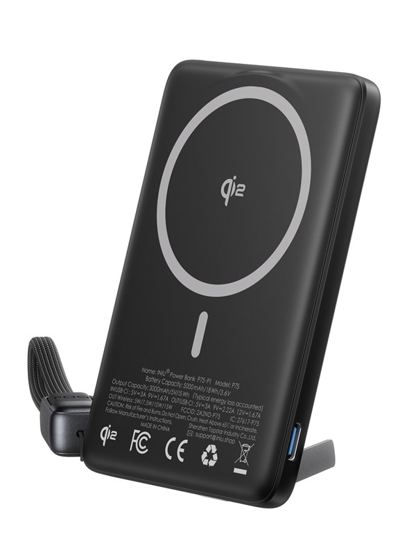 INIU MagPro Slim 5K Black | P75-P1 Nødlader - Svart - 5000 mAh