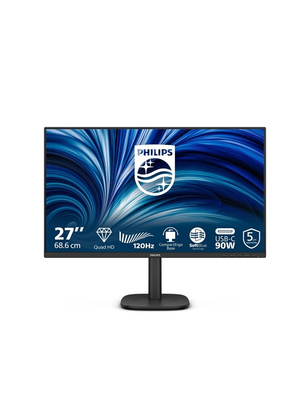 27" Philips 3000 Series 27B2U3601 - 2560x1440 (QHD) - 120Hz - IPS - 90W USB-C
