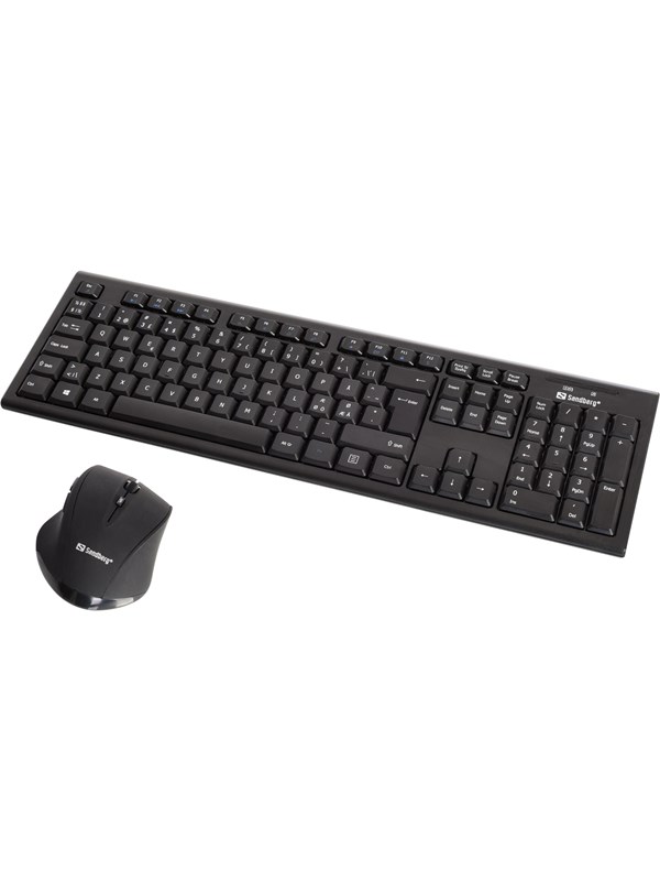 Sandberg Wireless Office Desktop Set - Tastatur & Mussett - Nordisk - Svart