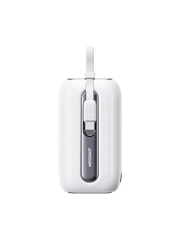 Joyroom mini powerbank 10000mAh Colorful Series 22.5W with 2 built-in USB C and Lightning cables white (JR-L012) Nødlader - Hvit - 10000 mAh