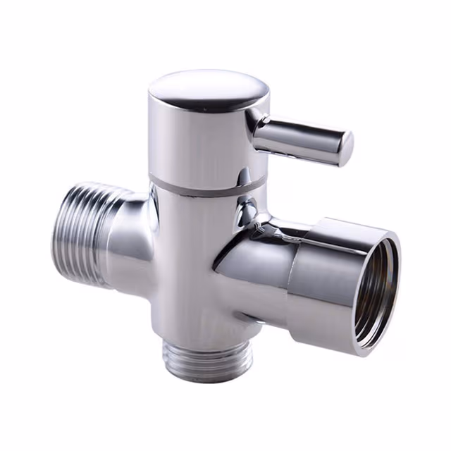 T-kobling med stengeventil for bad, 3-veis