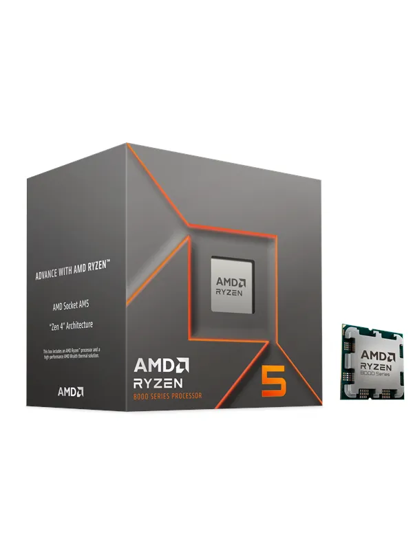 AMD Ryzen 5 8400F Wraith Stealth Prosessor/CPU - 6 kjerner - 4.2 GHz - AMD AM5 - AMD Boks (med kjøler)