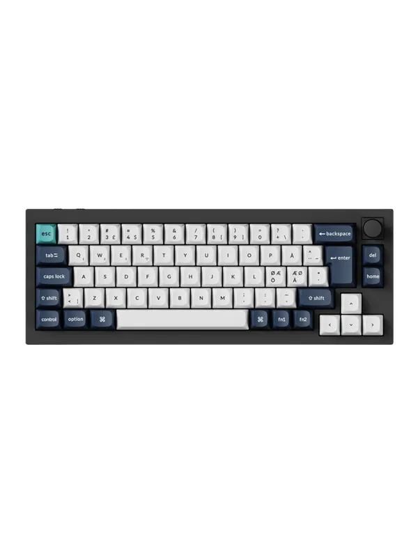 Keychron Q2 MAX - Knob Wireless Tri-Mode QMK/VIA - Gateron Jupiter Brown - Gamingtastatur - Uten numpad - Nordisk - Svart