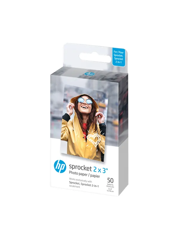 HP ZINK PAPER SPROCKET LUNA 50 PACK 2X3"