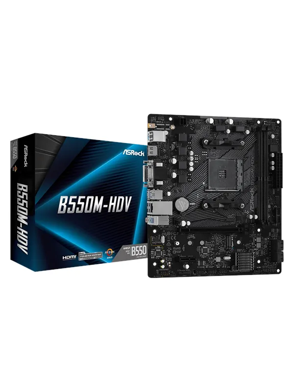 ASRock B550M-HDV Hovedkort - AMD B550 - AMD AM4 socket - DDR4 RAM - Micro-ATX